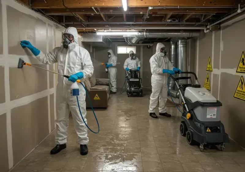 Basement Moisture Removal and Structural Drying process in White River Junction, VT